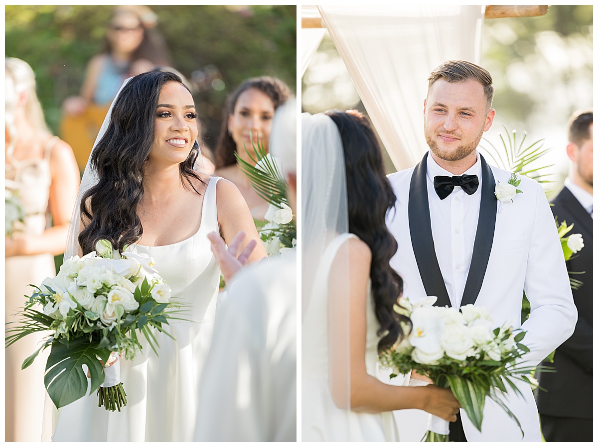 A couple gets married during their Hawaii wedding